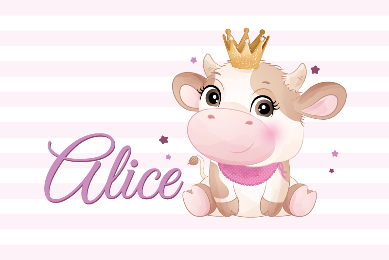 Roztomilá kráva pro dívku s názvem skiny notebooku - TenStickers