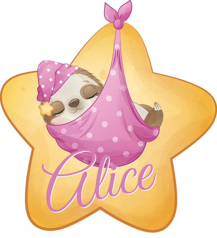 Autocolant drăguț pentru fată cu nume copii autocolant - TenStickers