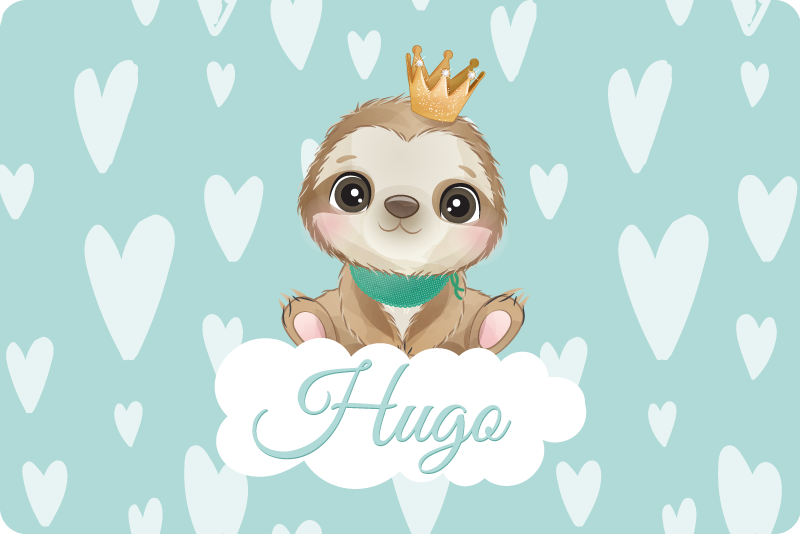 Vinilo para portátiles Lindo perezoso para niño con nombre - TenVinilo