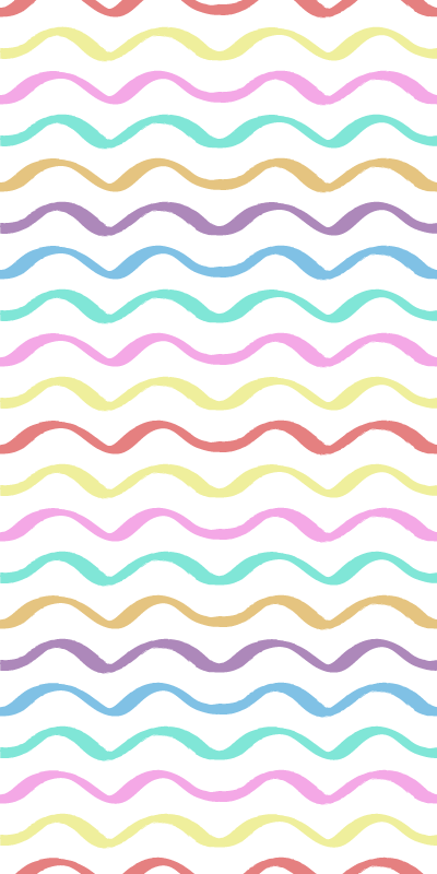 Colorful Wavy Patterns door sticker - TenStickers