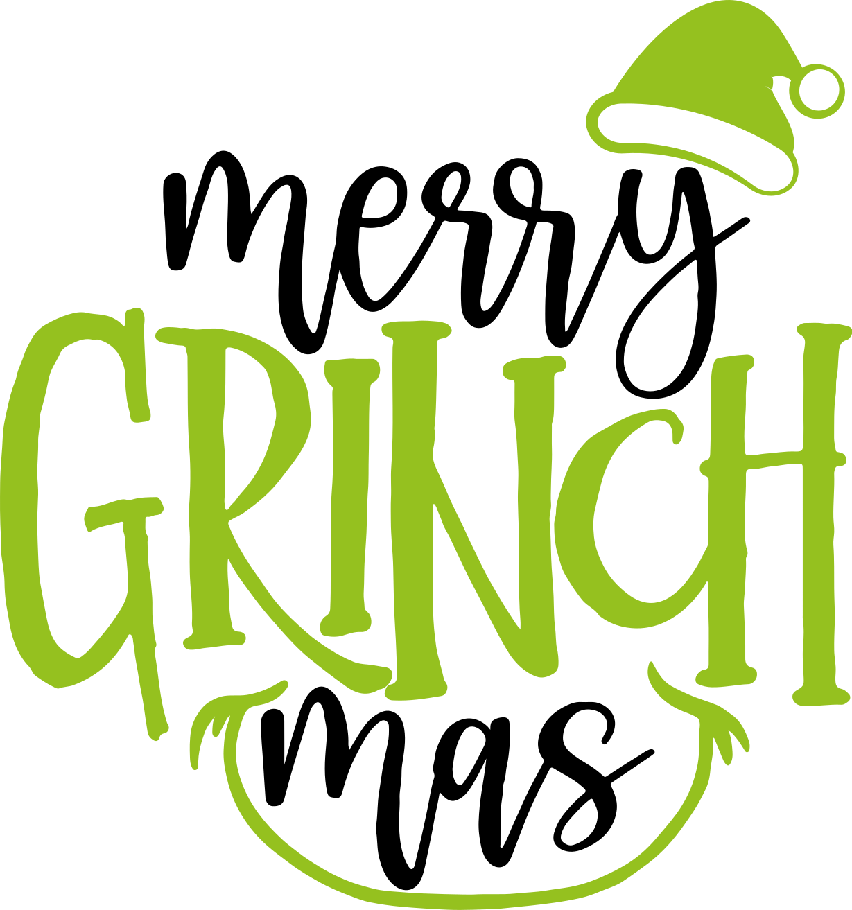 Merry Grinchmas Original Design Christmas Wall Sticker Tenstickers