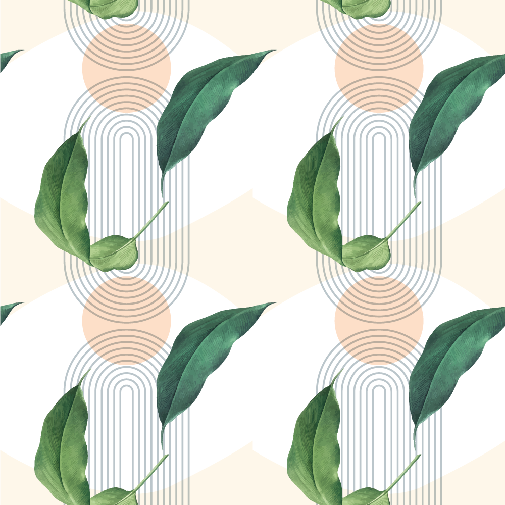 Leaf with abstract pink furniture sticker - TenStickers