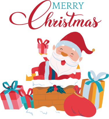 Cartão Legal desenho animado do Papai Noel Feliz Natal
