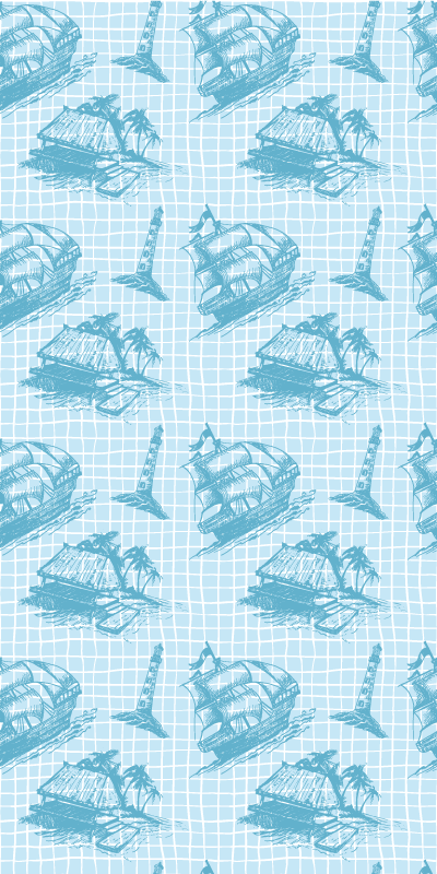 Emblém chladničky se vzorem westwind toile pattern design - TenStickers