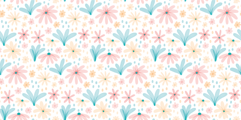 Vinilo para mueble Patrón de flores de color pastel - TenVinilo