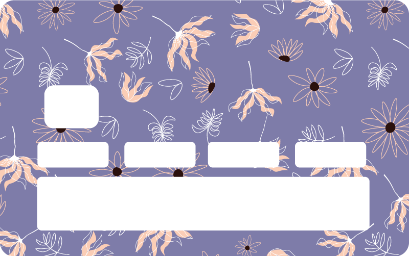 Adesivo carta di credito Disegno floreale astratto arancione e vi - TenStickers