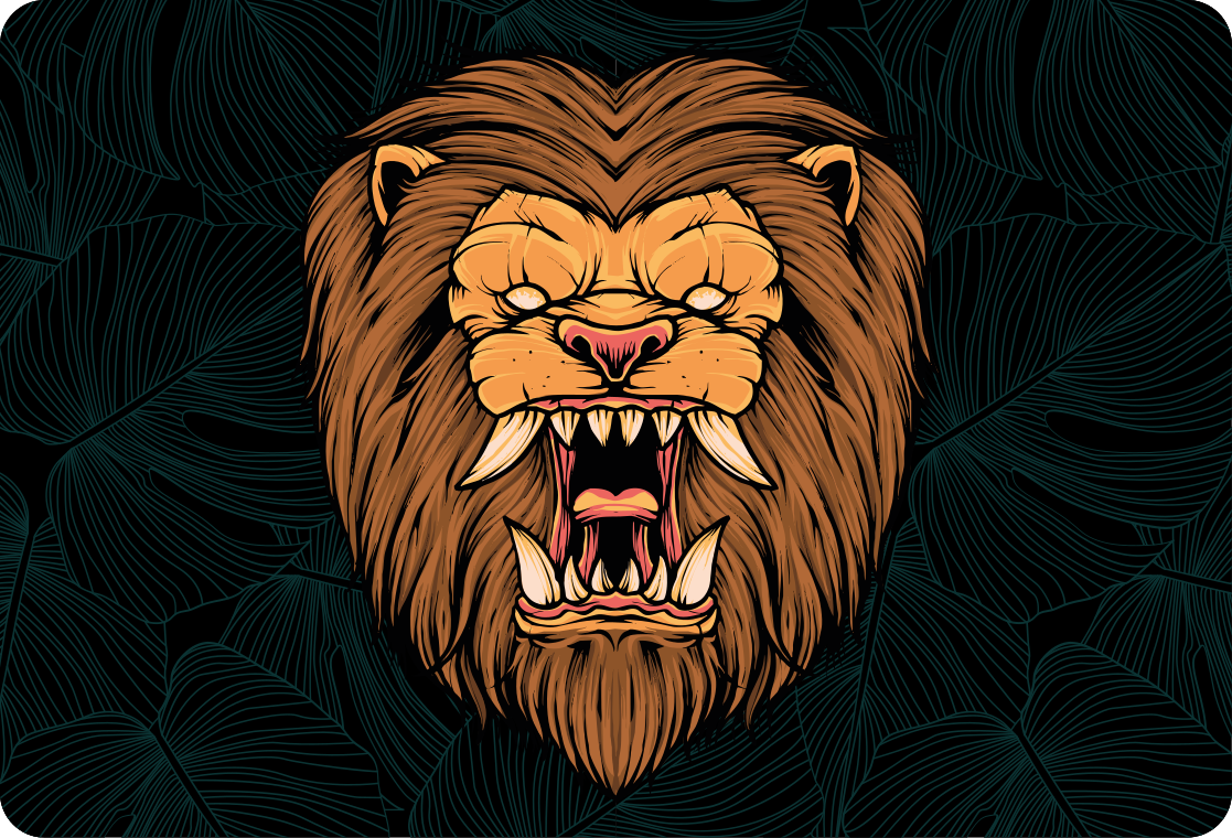 Král džungle na divokém notebooku kožený obtisk - TenStickers