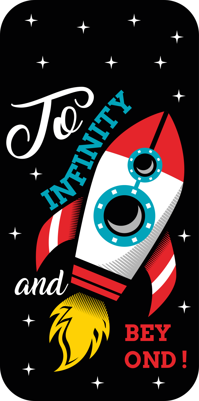 Adesivo murale rugby razzo verso l'infinito - TenStickers