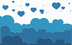 Vinilo tarjeta de crédito Patrón de nube de corazón azul - TenVinilo