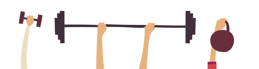 Autocolantes de outros desportos Ilustração de fitness de mãos le - TenStickers