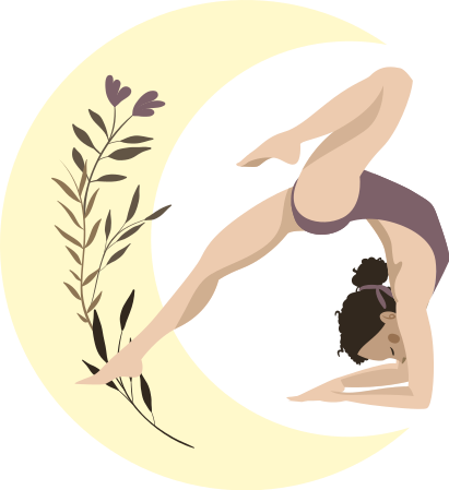Vinilo Ilustración de pose de yoga con luna - TenVinilo