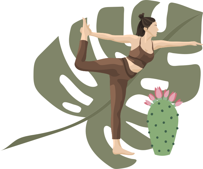 Sticker autres Sports Femme sportive avec cactus - TenStickers