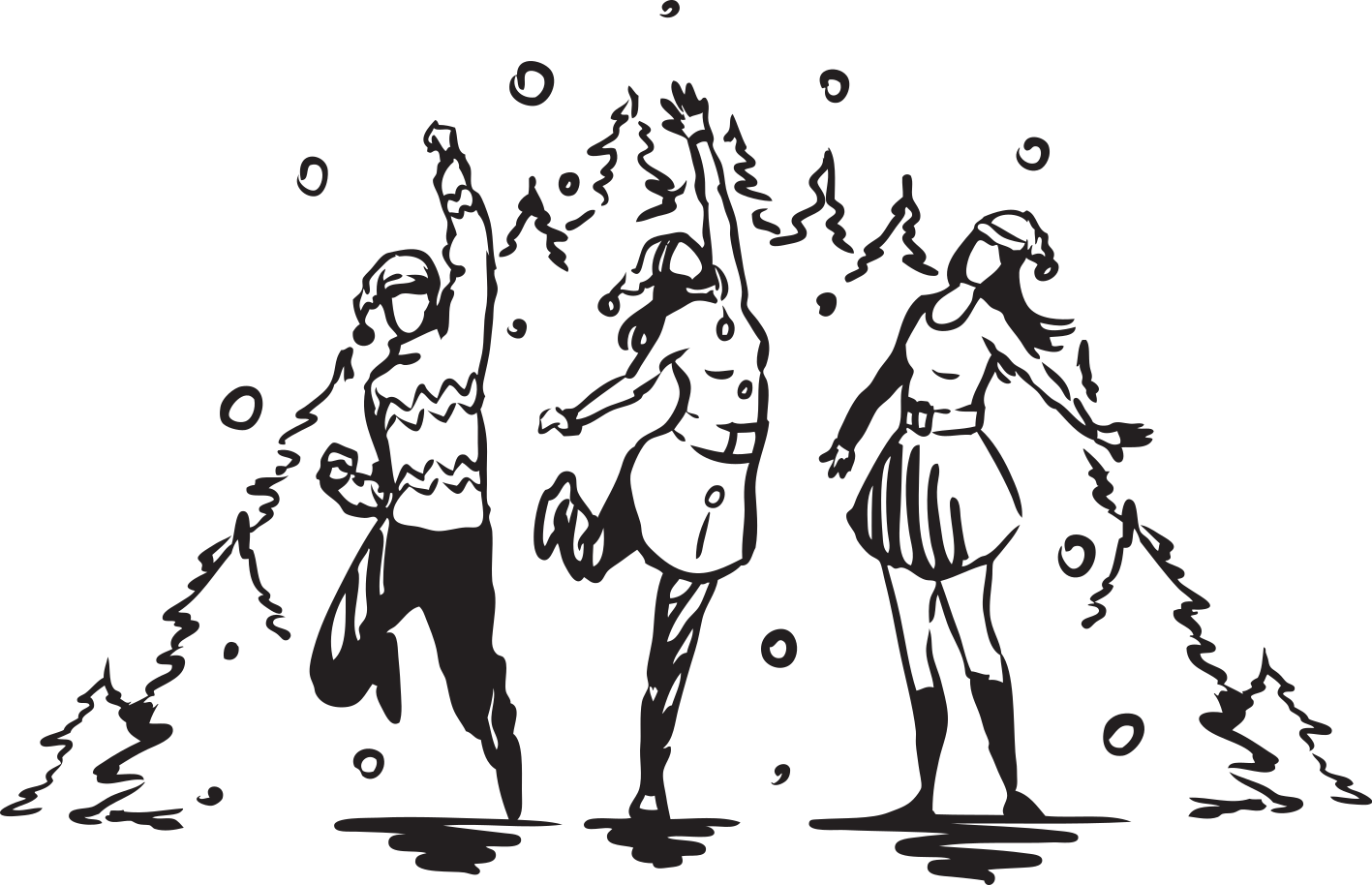 Danse rundt om træet julemærkat - TenStickers