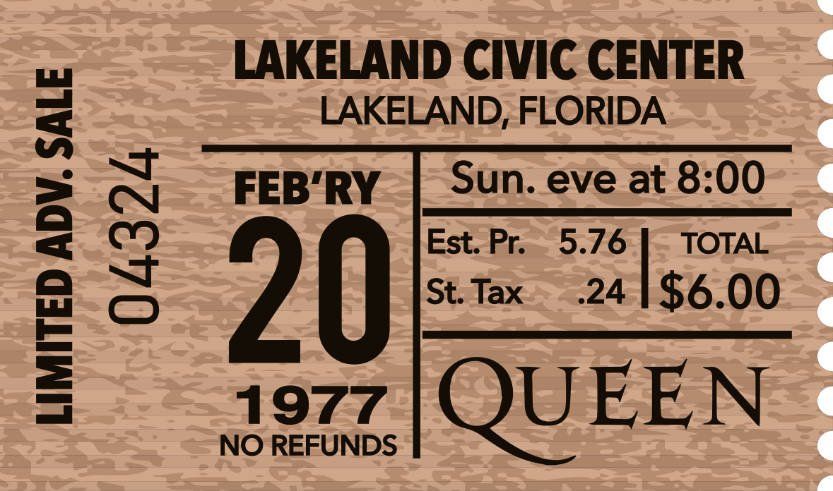 Rock Aufkleber Konzertkarte "königin" - TenStickers