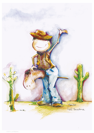 Adesivo per bambini personaggio da cowboy - TenStickers