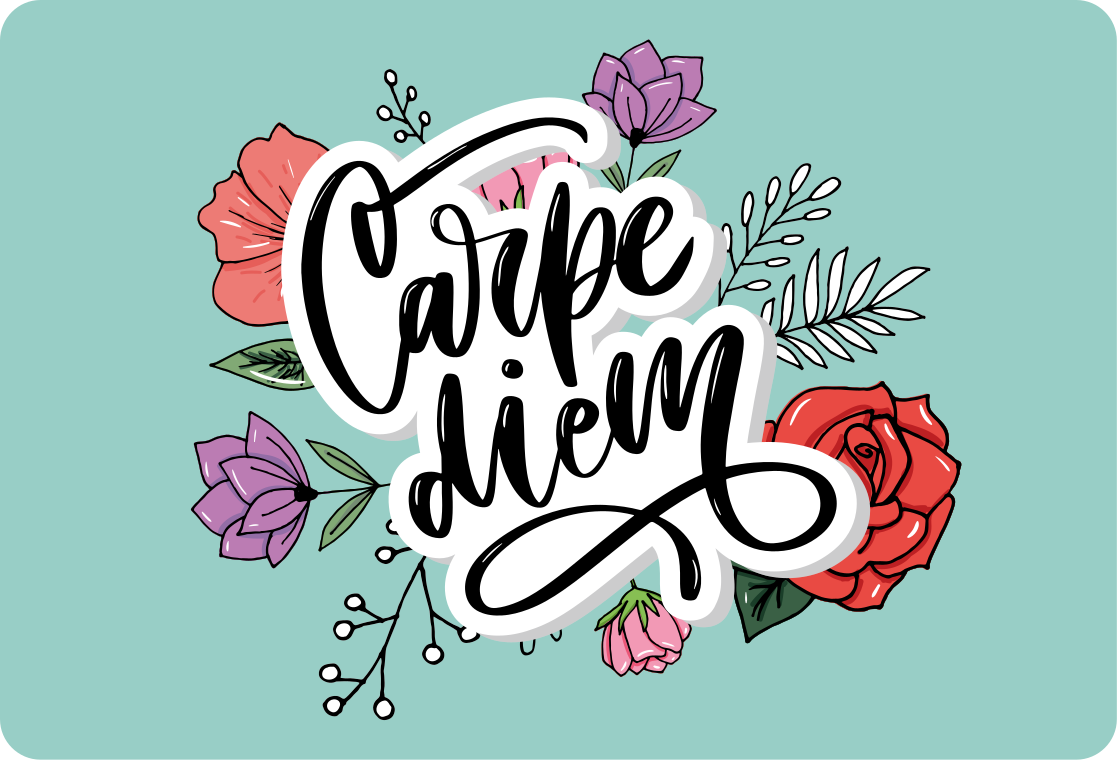 Pegatina para portátil carpe diem floral - TenVinilo