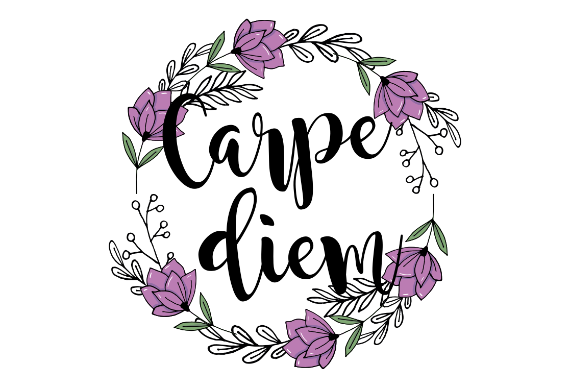 Vinilo para portátiles Carpe diem patrón floral colorido - TenVinilo