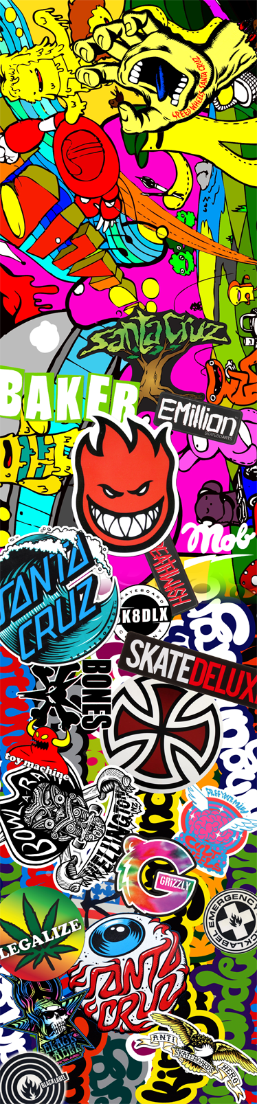Skateboard Stickers  Pegatinas bonitas, Pegatinas imprimibles, Calcomanías  personalizadas