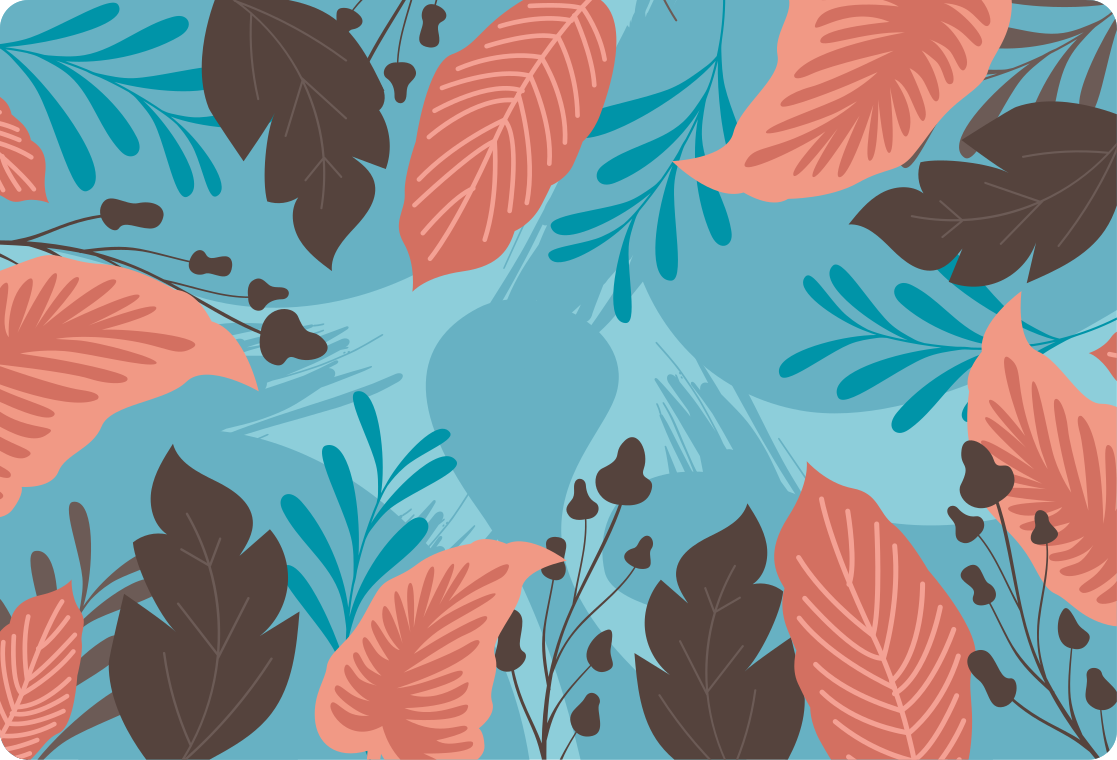 Tropical leaves pastel wall art laptop skins - TenStickers