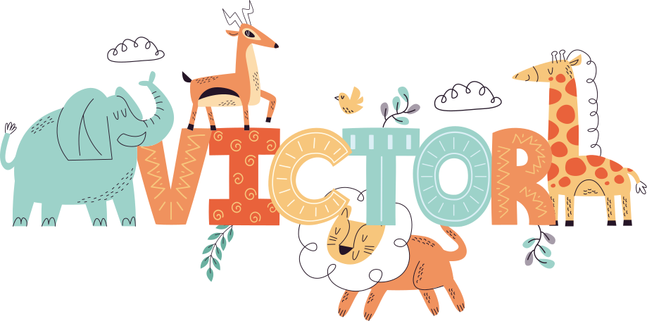 Naklejka personalizowana Zwierzęta w dżungli - TenStickers