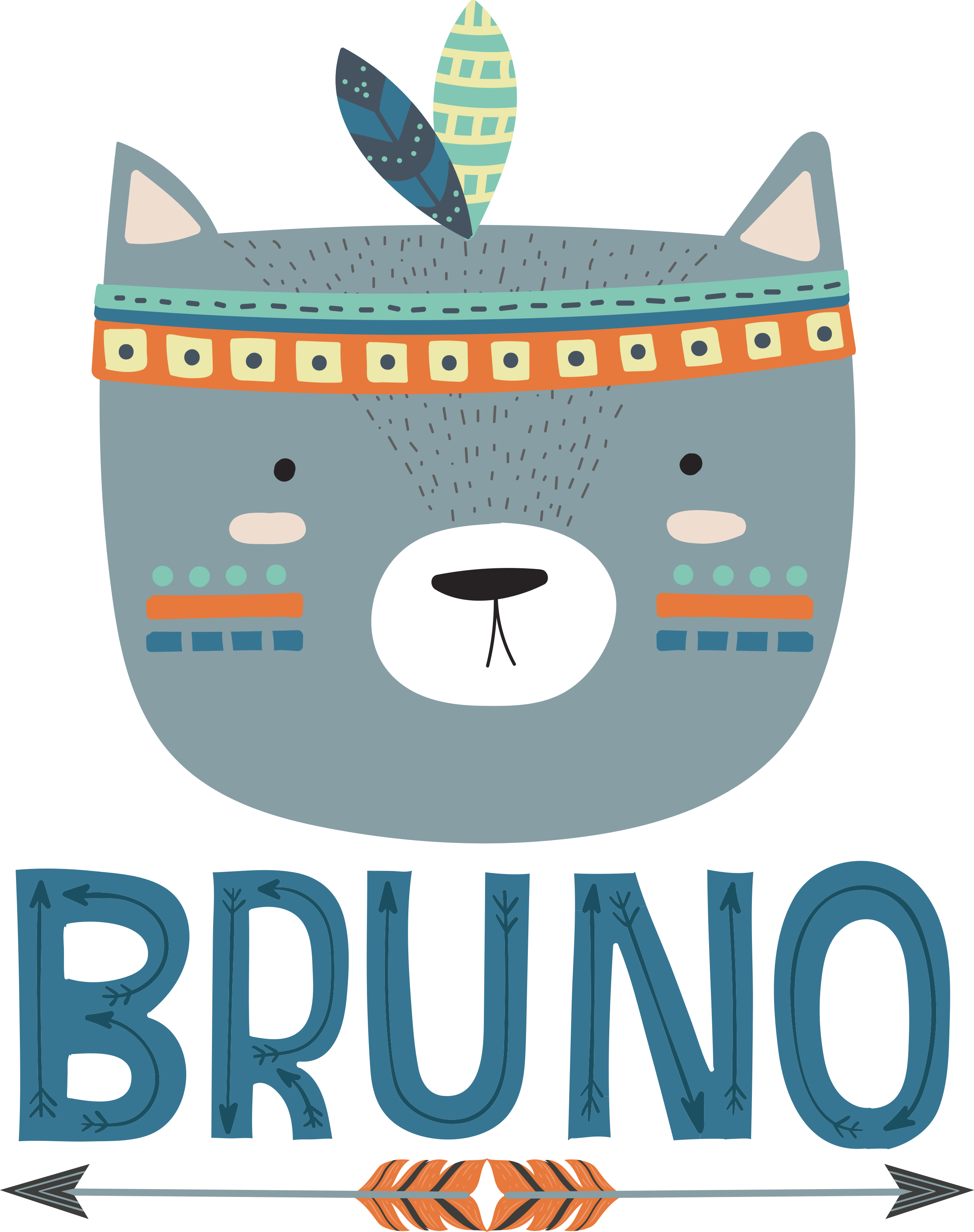 Vinilo pared infantil rostro de criatura adorable - TenVinilo