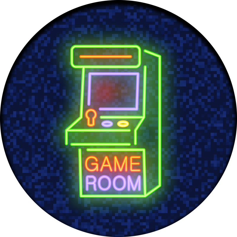 Neon Game Room Door Vinyl Sticker TenStickers