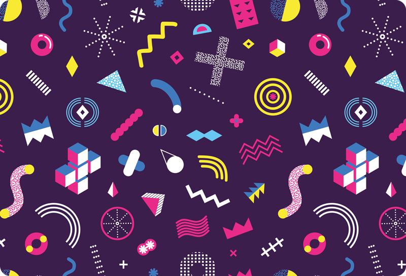 Memphis oyun deseni dizüstü bilgisayar derileri - TenStickers