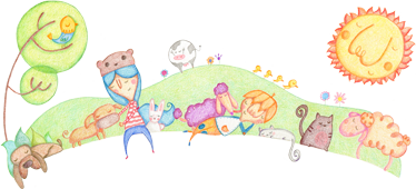 Crayon Animal Landscape Sticker - TenStickers