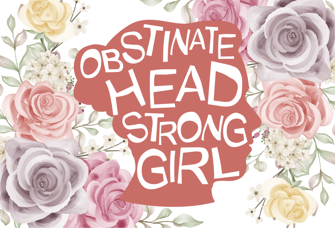 "Obstinate head-strong girl' text laptop skins - TenStickers