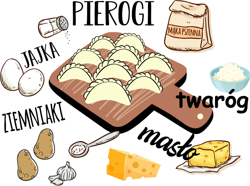 Naklejka na ścianę do kuchni jedzenie „pierogi ruskie” - TenStickers