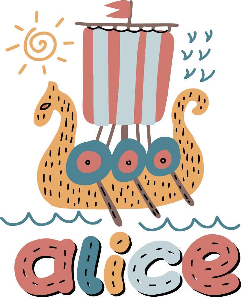 Vikingaskepp personlig klistermärke - Tenstickers