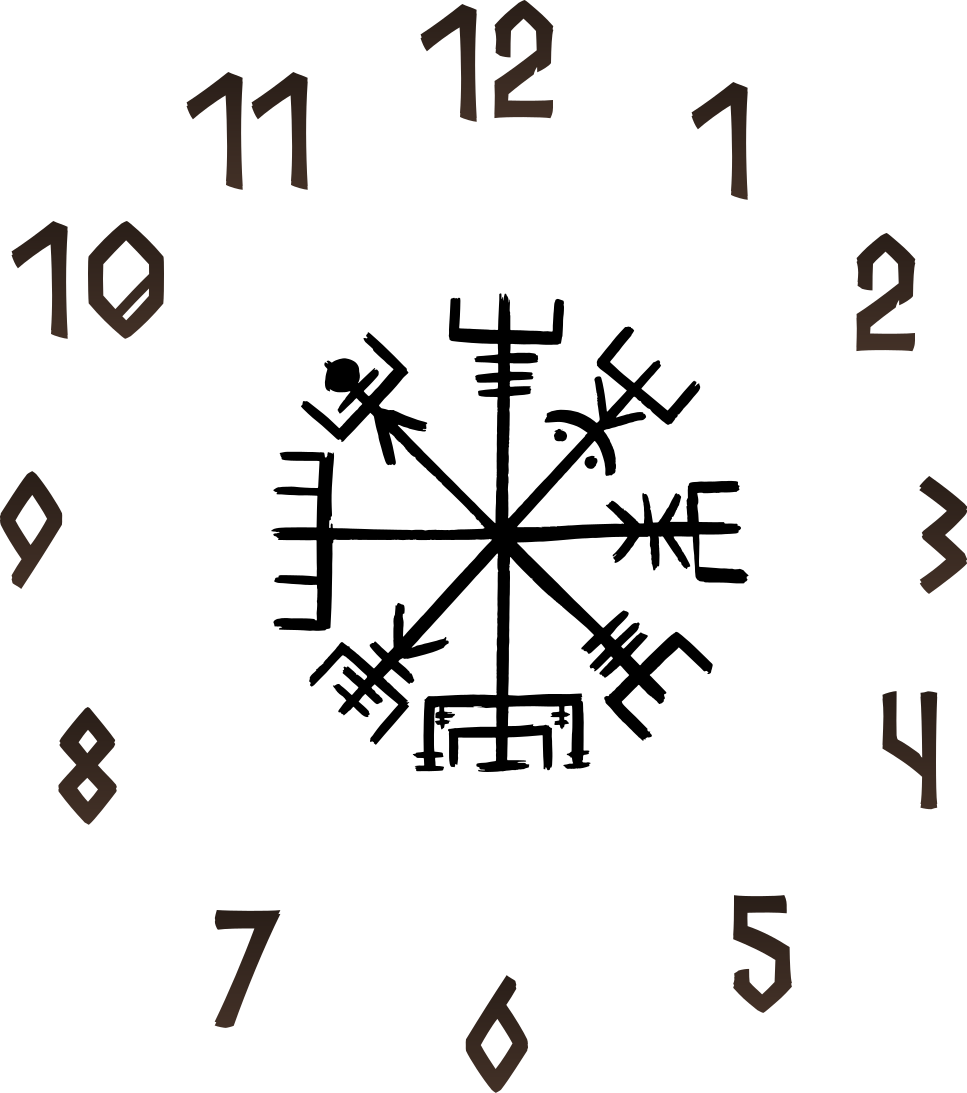 Klocka viking väggklocka klistermärke - Tenstickers