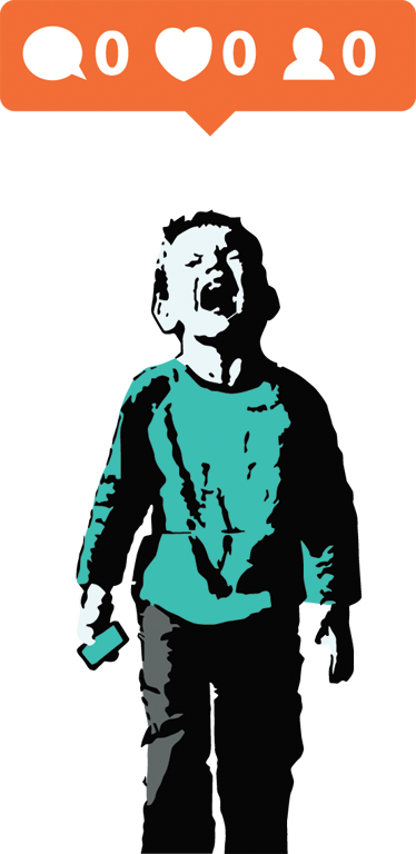 Vinil decorativo banksy menino no likes - TenStickers