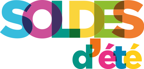 Sticker soldes d'été coloré vitrine - TenStickers