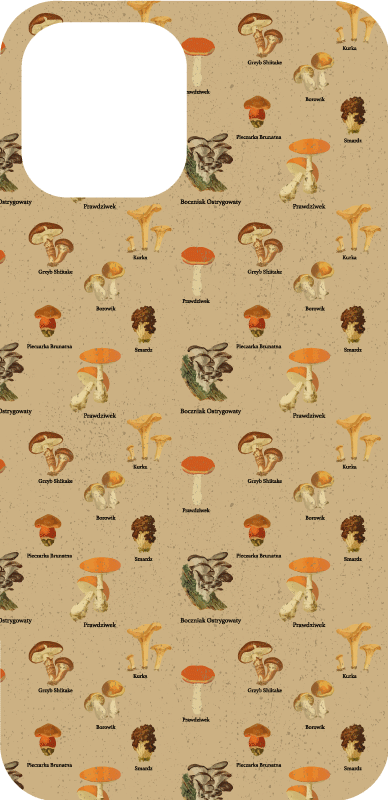 Naklejka na telefon Stare rodzaje grzybów - TenStickers