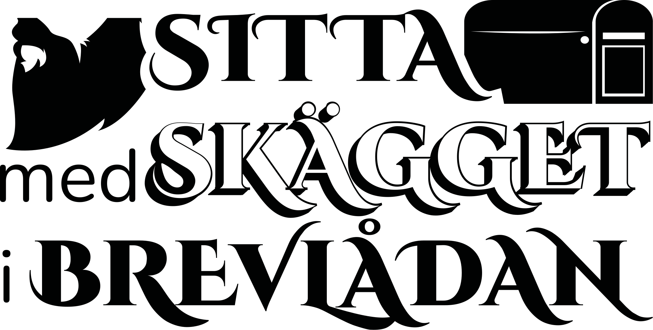 Sitta med skägget i brevlådan saying sticker - Tenstickers