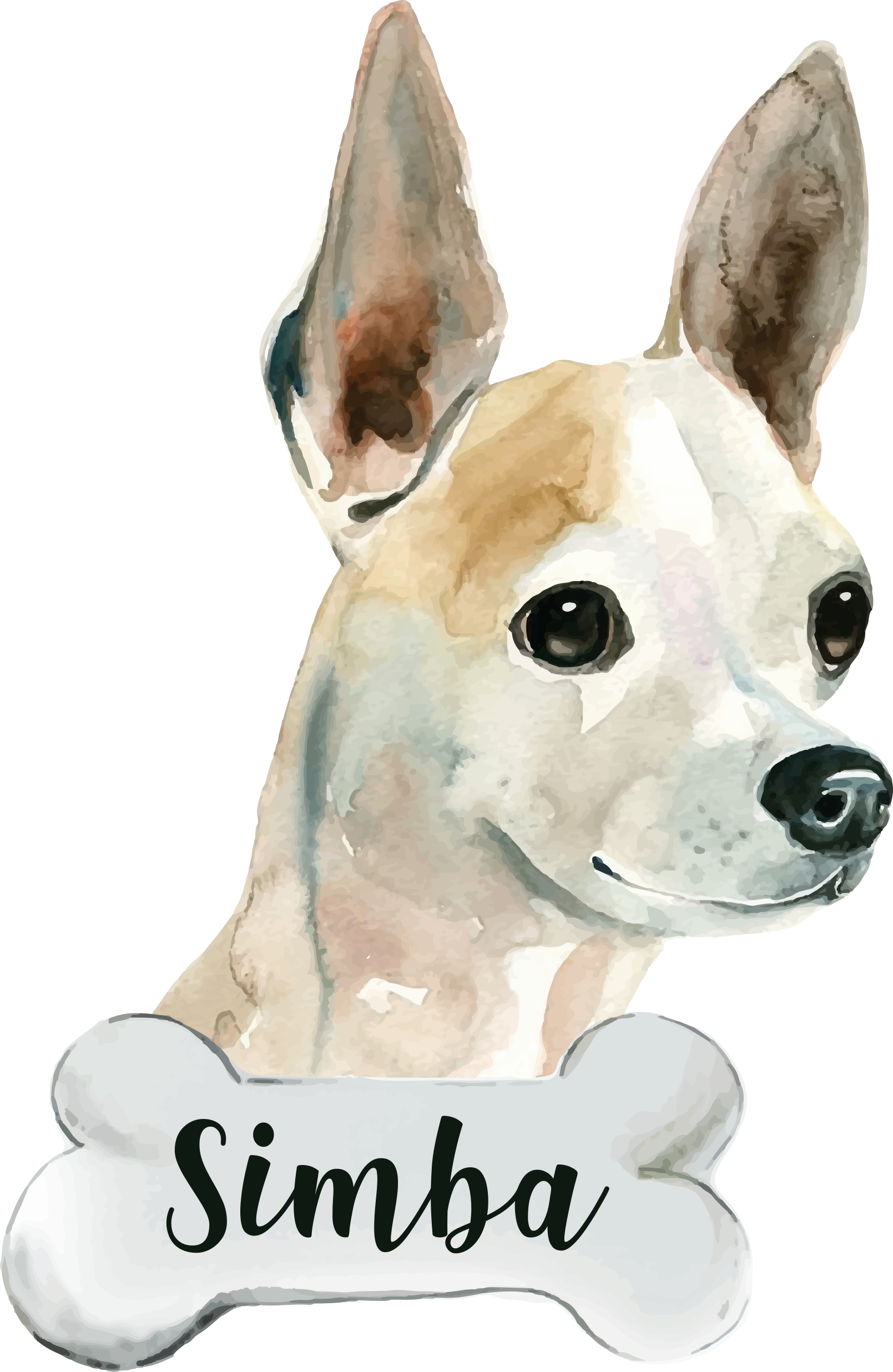 Sticker chien portrait de chien avec nom - TenStickers