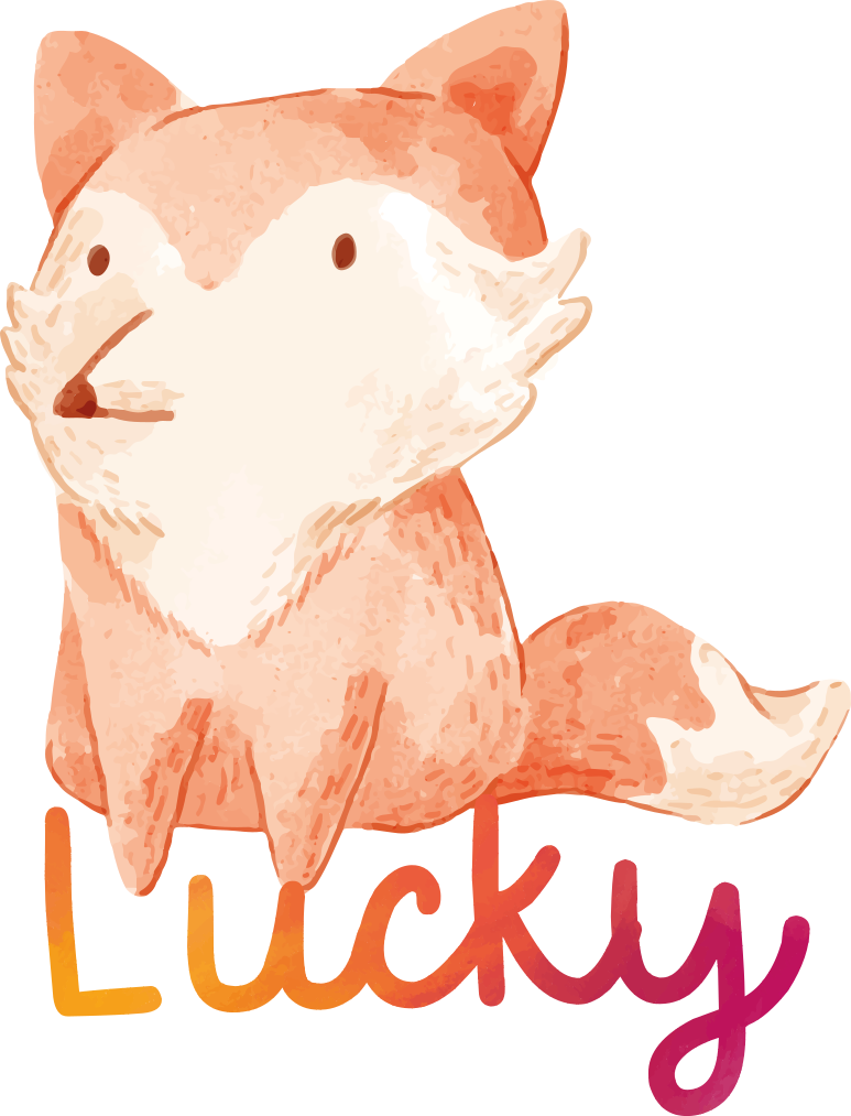 Sticker Illustration renard avec nom - TenStickers