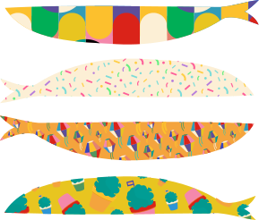 Autocolante peixes sardinhas coloridas - TenStickers