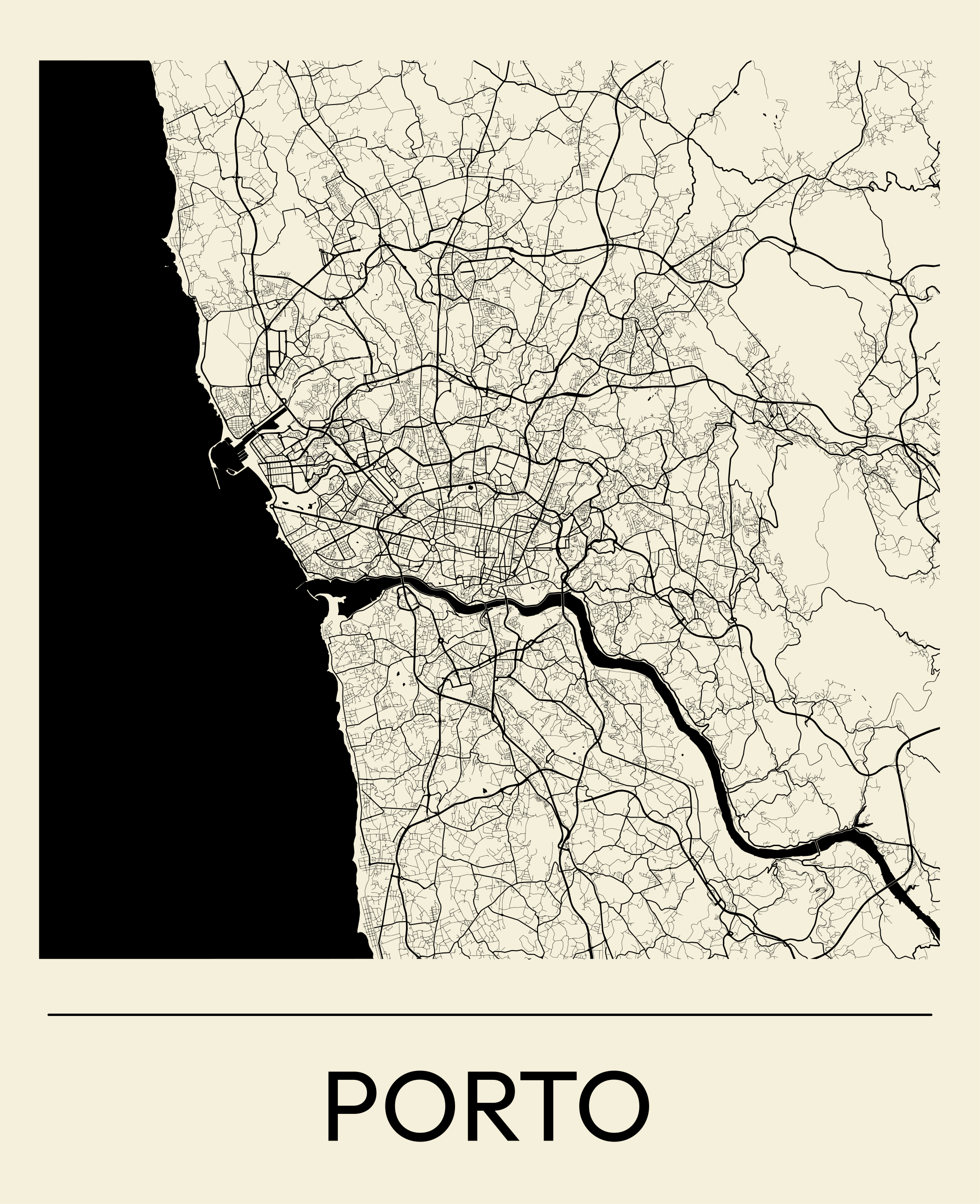 Autocolantes decorativos de cidades e países Mapa de portugal - TenStickers