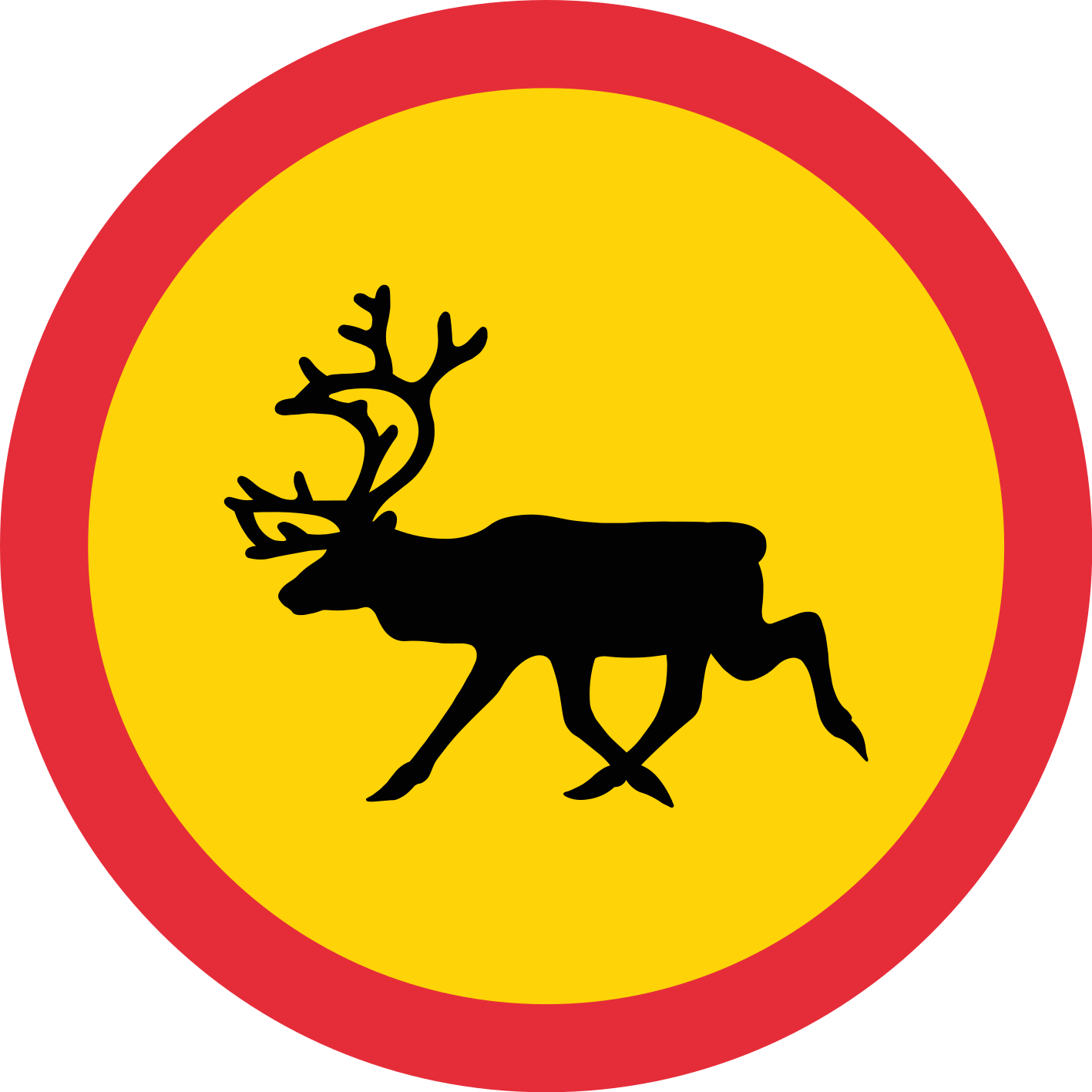 Vägskylt rentrafik klistermärken - Tenstickers