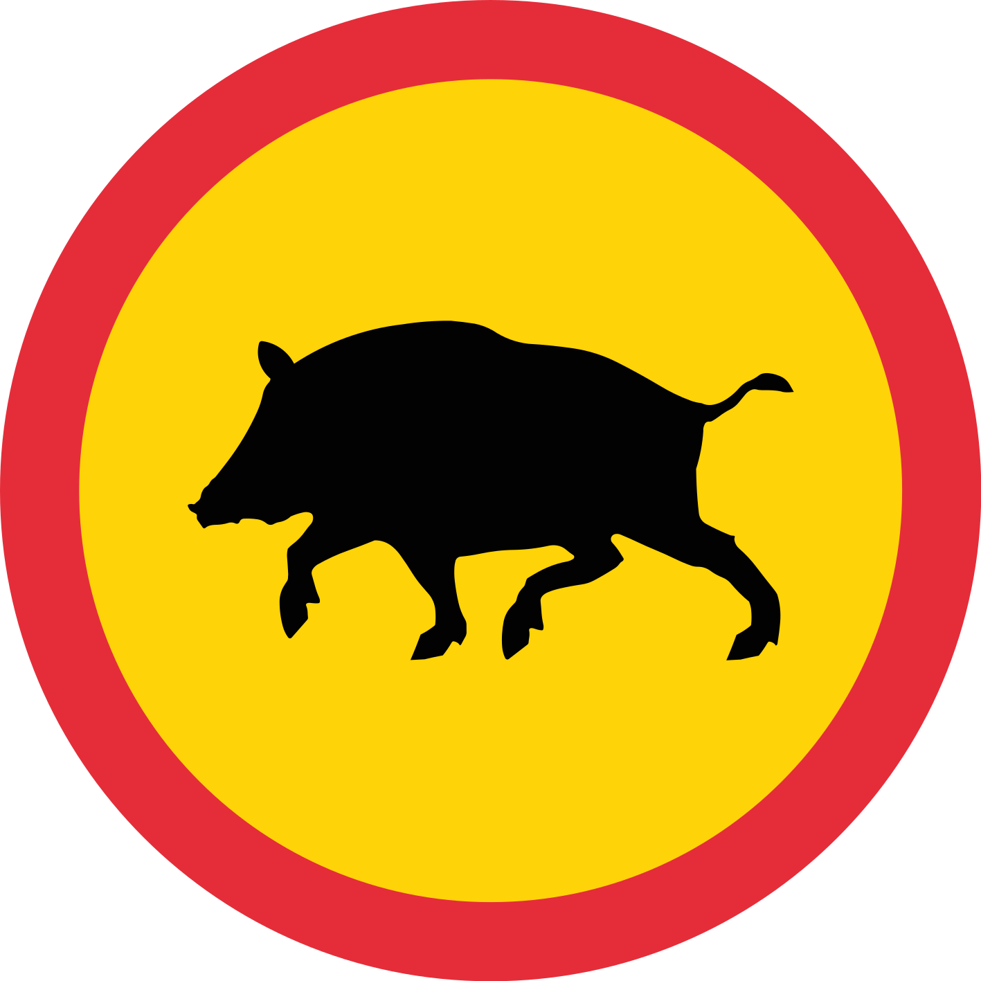 Vägskylt vildsvin trafik klistermärken - Tenstickers