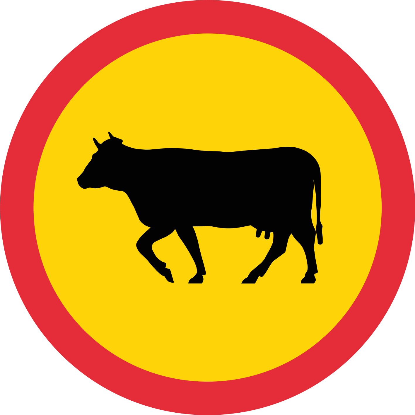 Vägskylt boskap trafik klistermärken - Tenstickers