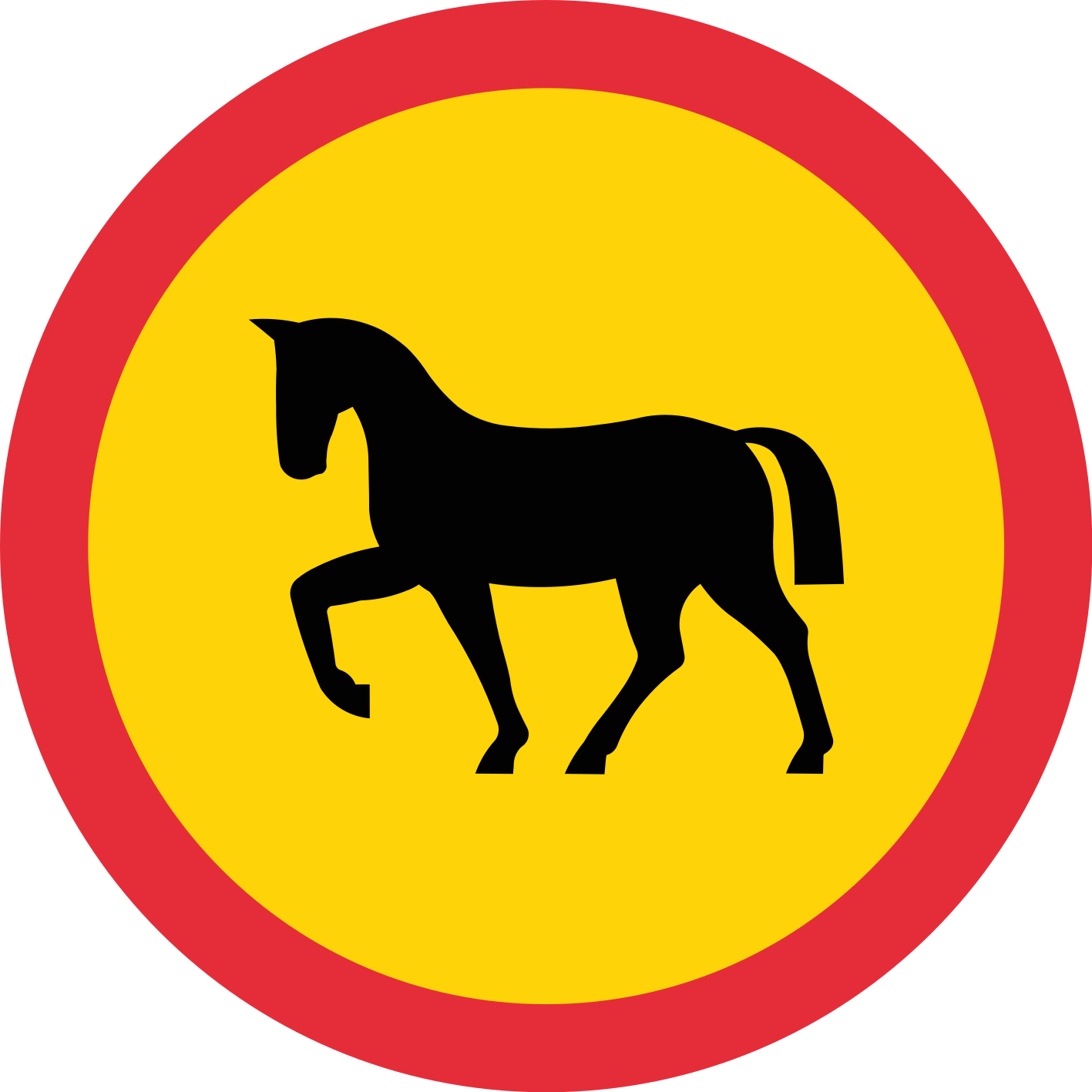 Vägskylt vilda hästar trafik klistermärken - Tenstickers