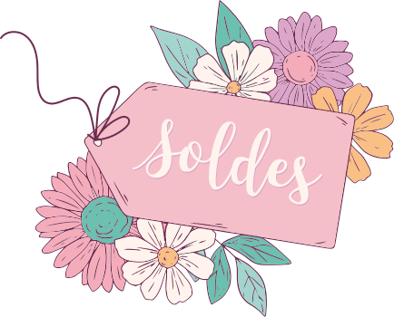Sticker soldes vitrine fleurs printannières - TenStickers