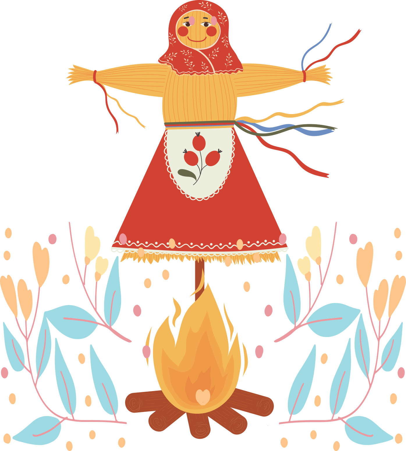 Naklejka na ścianę inne wydarzenia Ilustracja ludowa "marzanna" - TenStickers