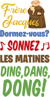 Sticker Comptine bébé Frère Jacques - TenStickers