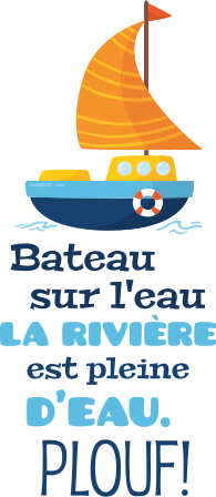 Sticker Comptine Bateau, sur l'eau - TenStickers