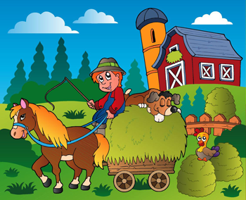 Farmer Illustration Kids Sticker - TenStickers