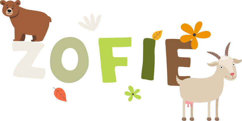 Nálepka s menom a zvieratkami - Tenstickers